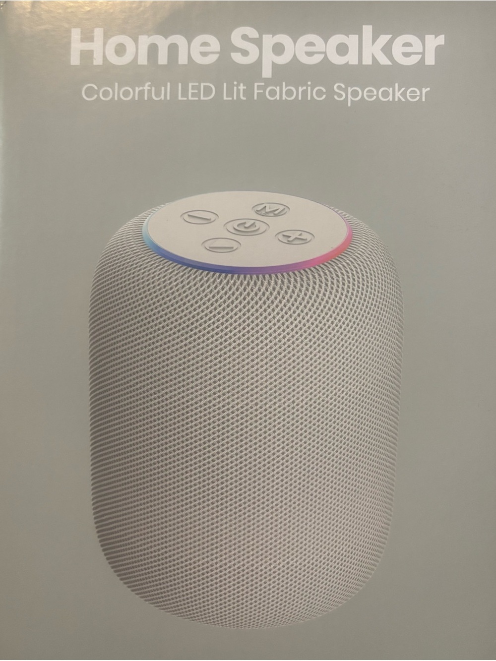 Home Speaker Colorful LED Lit Fabric Speaker - White